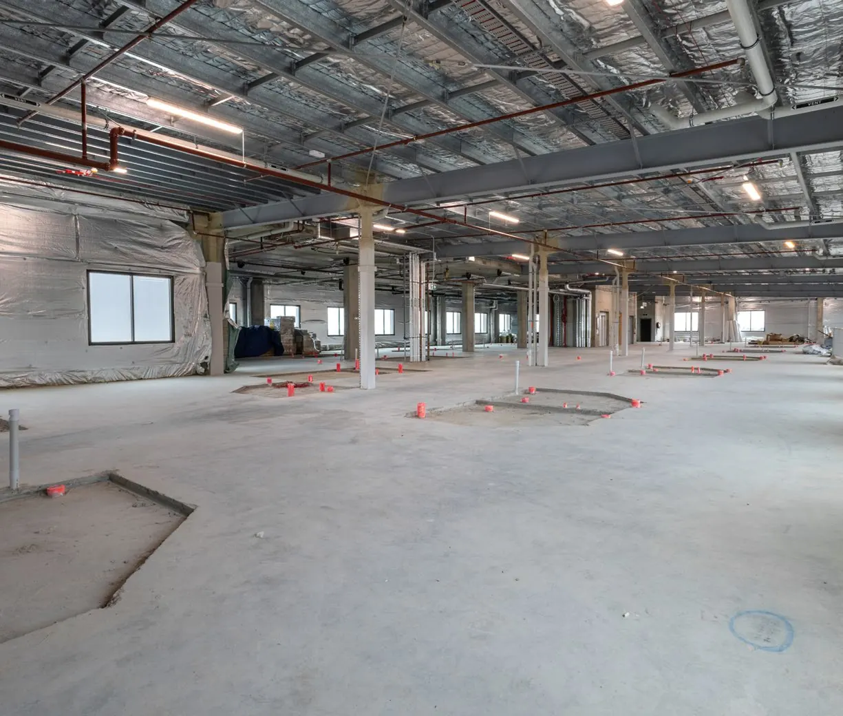 Cold shell hospital floor
