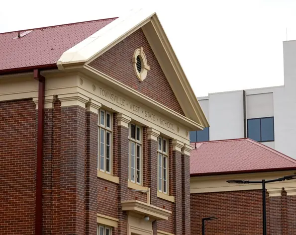Restored gable of the heritage building